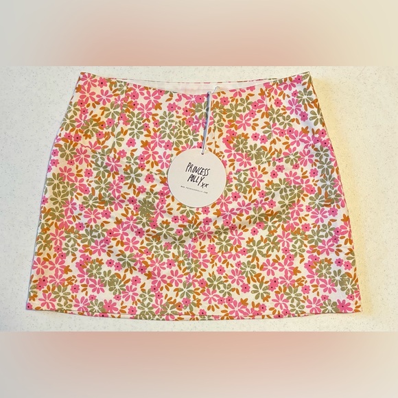 Princess Polly Dresses & Skirts - Princess Polly Pink Floral A-Line Mini Skirt